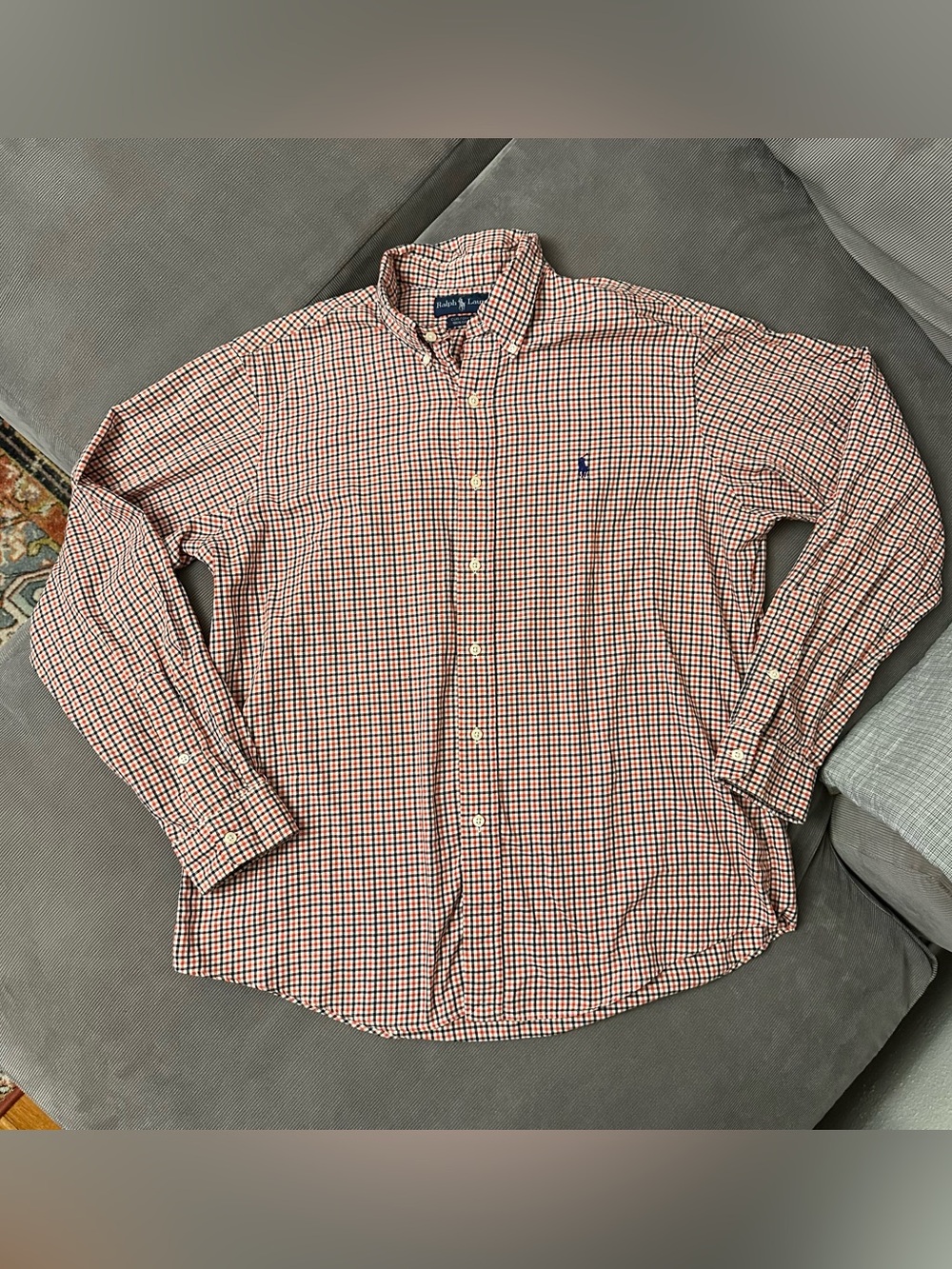 Ralph Lauren Shirt Mens XL Plaid Long Sleeve Button Down Casual Custom Fit